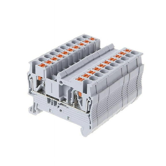 10pcs/set PT 2.5 Push-In Din Rail Mounted Terminal Blocks Spring Screwless Feed