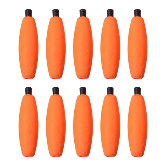 10pcs/set Peg Floats Catfish Fishing Bobbers Foam Rig Float Crappie Trout High-density FFishing Corks Bobbers For Santee Rig ORANGE M
