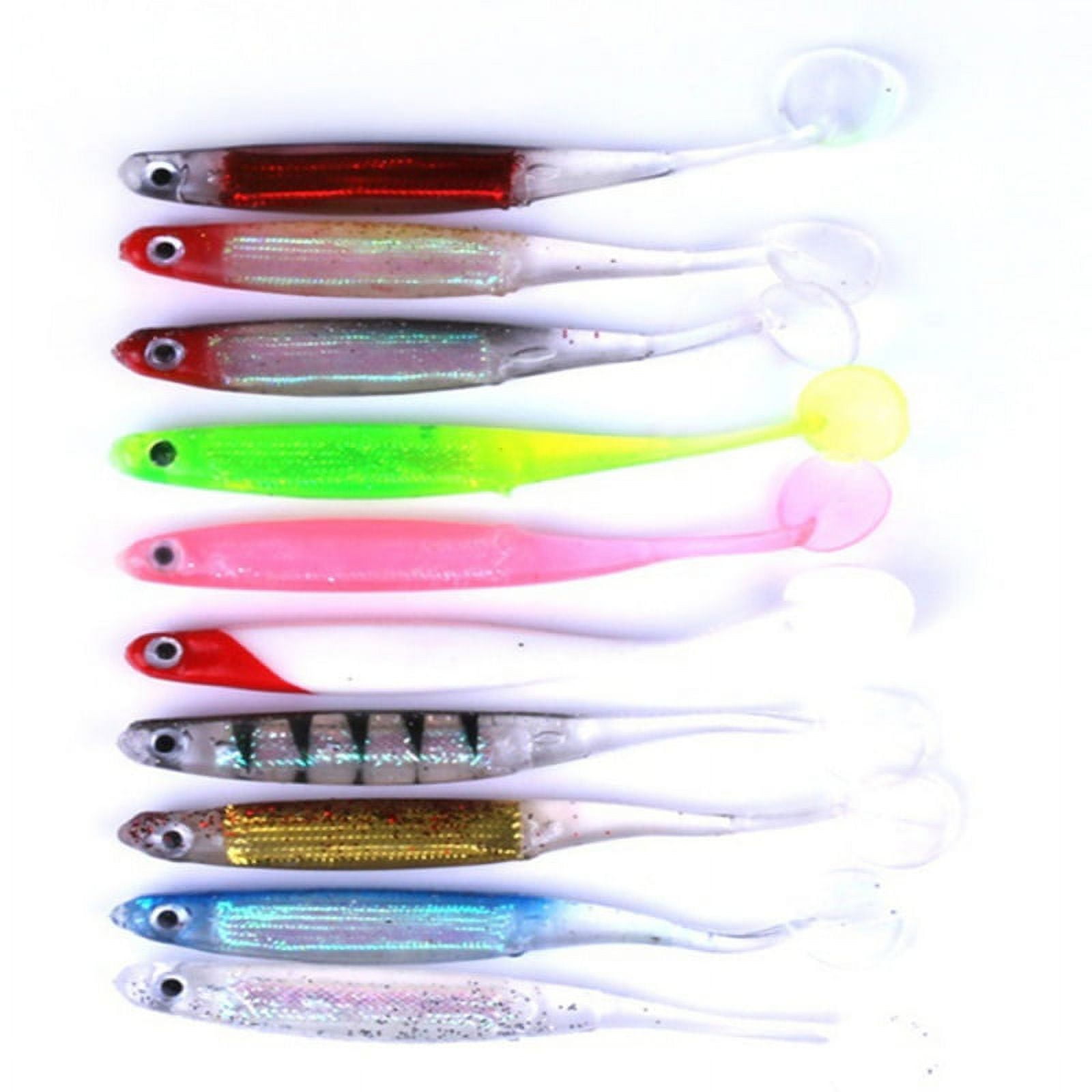 10pcs/set Soft Lure, Fishing Tackle Pesca Artificial Fishing Lure 52g Japan  Shad Lure Worm Swimbait Jig Head Fly Fishing Silicone Rubber Fish 