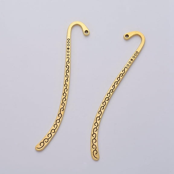 10pcs style Bookmarks Zinc Alloy Antique Golden Cadmium Free & Lead Free & Nickel Free 84x14x1.5mm Hole: 1.6mm