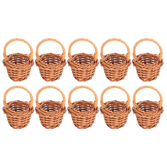 10pcs woven baskets with handles farmhouse small basket wedding candy gift baskets storage basket for wedding party favors tree hanging ornaments crafts