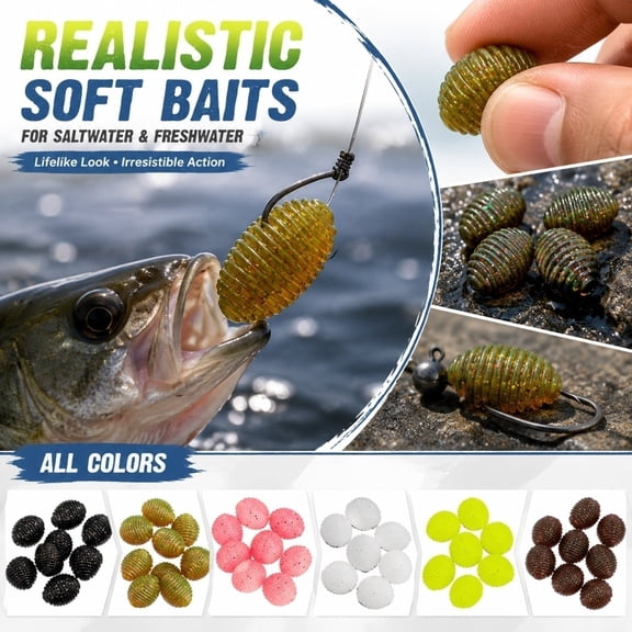 10pcs1Set New Rugby Soft Bait Micro PVC Potato Black PitWater Gallbladder Ball Fish Bait Contains Sequins Salt Fishing Lure Set