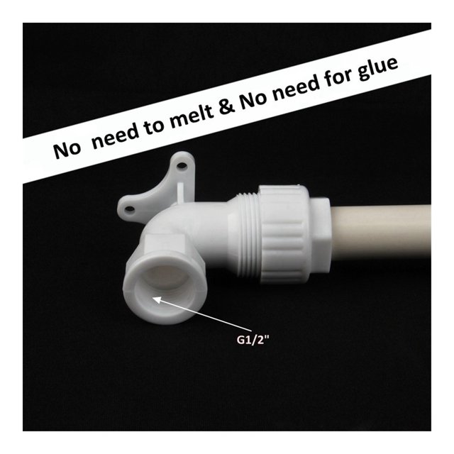 10pcsl 1/2" Female Thread to 20mm Tube Elbow Quick Connector PVC Water