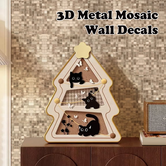 Team Value 10pieces Self-Adhesive Aluminum Composite Mosaic Easy DIY Backsplash & Accent Wall – Scratch, Splash & Heat-Resistant Metal Finish 12"x12"