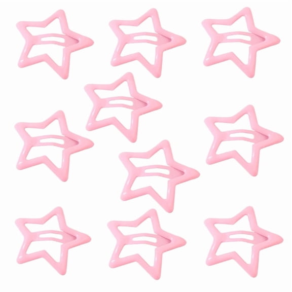 10pieces Solid Color Hair Clip for Hot Girls Alloy Star Shape Hair Barrettes Ponytail Bangs Hair Clip for Teens Girls