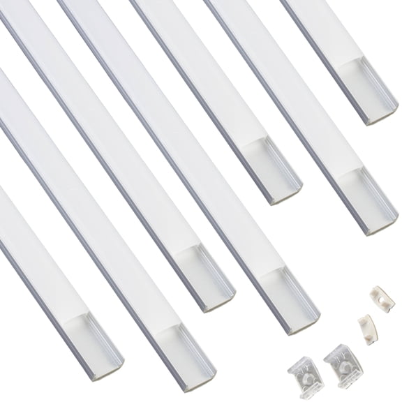 10pk 5ft U shape Aluminum channel for LED light strip 6mm 8mm 10mm and 12mm