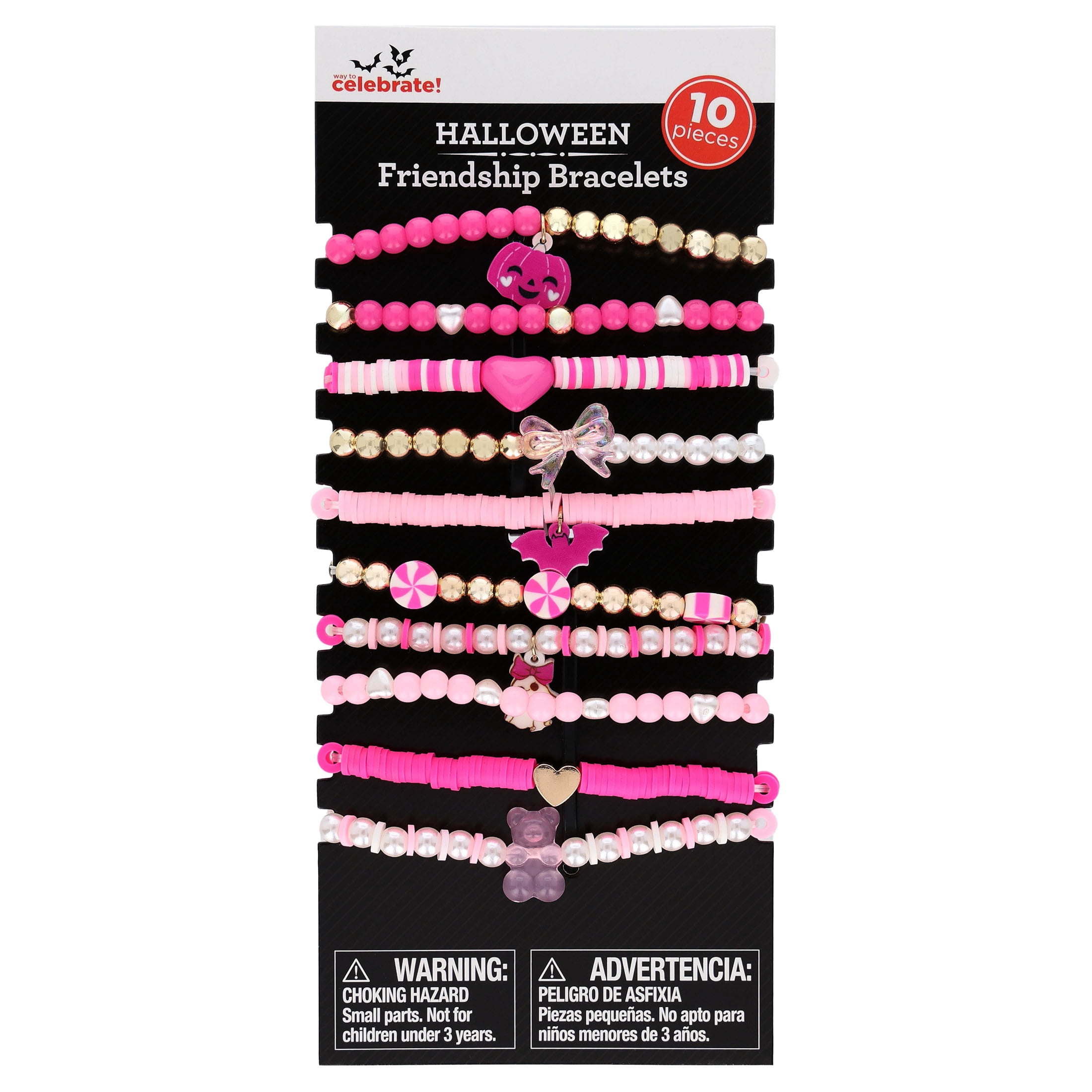 Friendship Bracelets Costume Accessory Set for Children, Pink, 10 Pieces, Halloween by Way To Celebrate