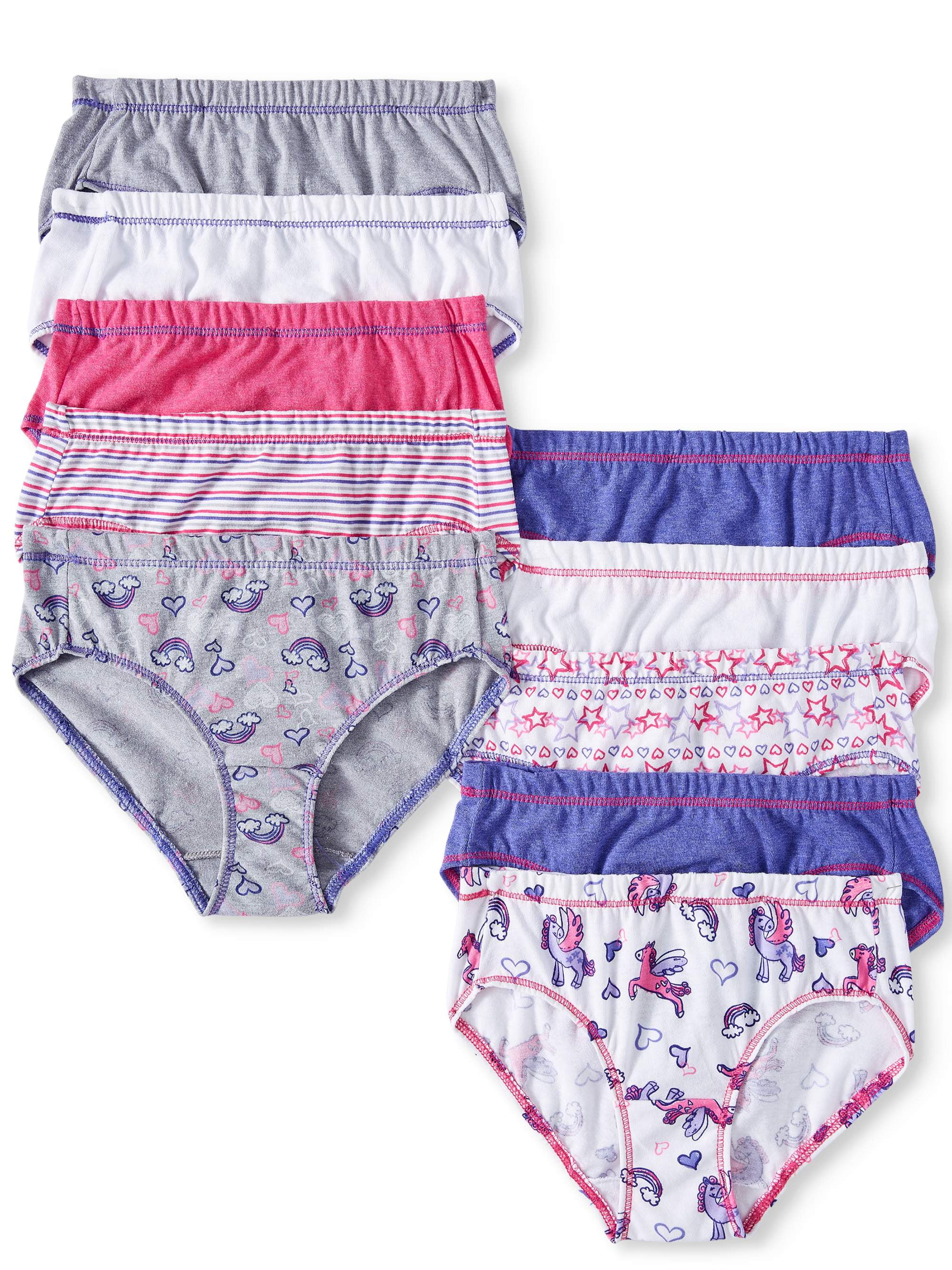 10pk Hanes Toddler Girls EcoSmart Hipsters Tagless Underwear