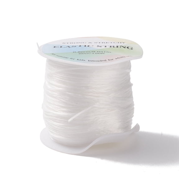 10rolls (: Axial Deformation) Flat Elastic String Elastic Beading Thread for Stretch Bracelet Making White 0.8mm about 65.62 Yards(60m)/Roll
