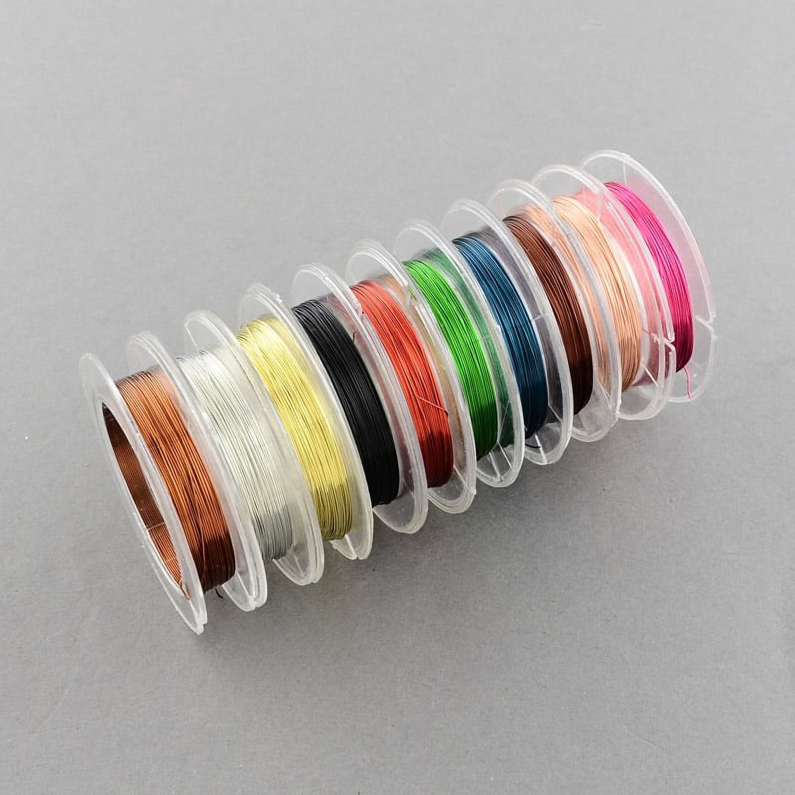 10rolls DIY Jewelry Findings Beading Wire Round Copper Craft Wire Mixed color 28 Gauge(0.3mm) about 32.8 Feet(10m)/roll