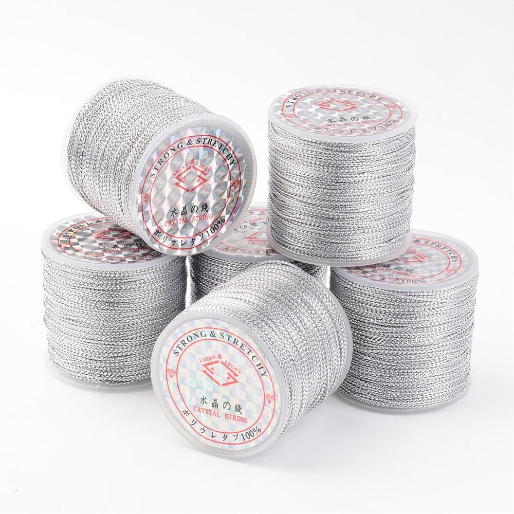 10rolls Metallic Thread Embroidery Thread In Silver color 0.8mm wide about 109.36 yards(100m)/roll