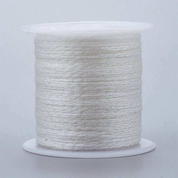 10rolls Polyester Metallic Thread for Bracelets Making and Embroidery White 0.4mm 6-Ply about 54.68 yards(50m)/roll