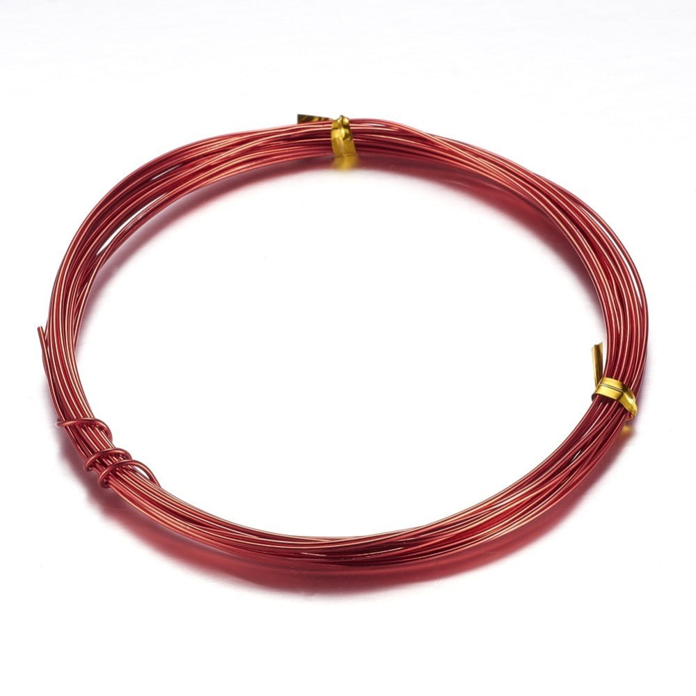 10rolls Round Aluminum Craft Wire for Arts and Craft Projects Red 12 Gauge 2mm 5m/roll(16.4 Feet/roll)