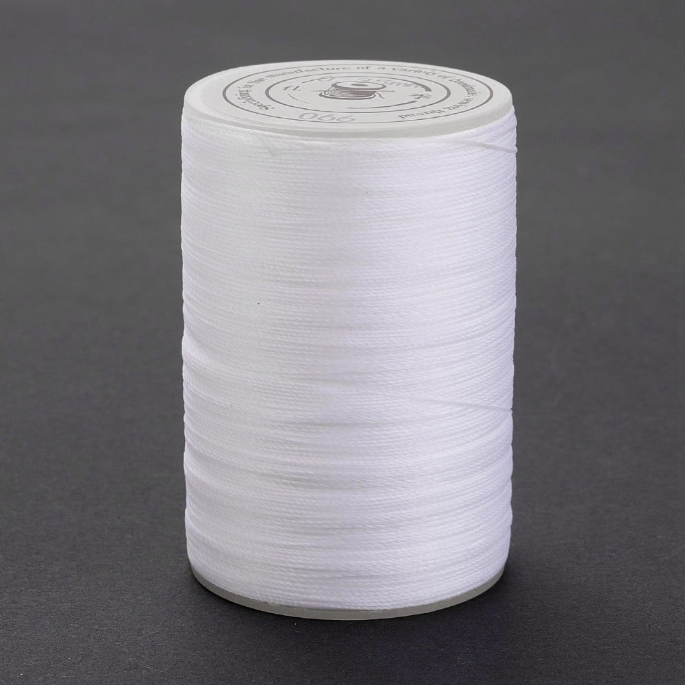 10rolls Round Waxed Polyester Thread String Micro Macrame Cord Twisted Cord for Leather Sewing Stitching White 0.3~0.4mm about 174.98 Yards(160m)/Roll