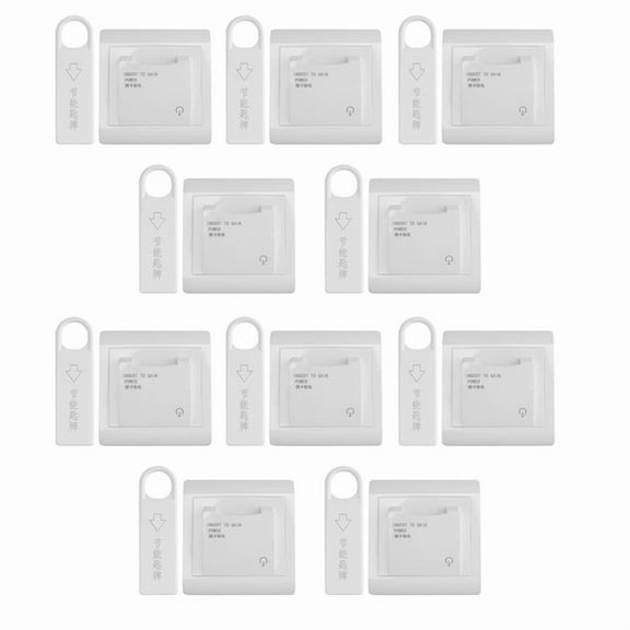 10set High Grade Hotel Magnetic Card Switch Energy Saving Switch Insert Key for Power,10 switch 10 x card slot,White