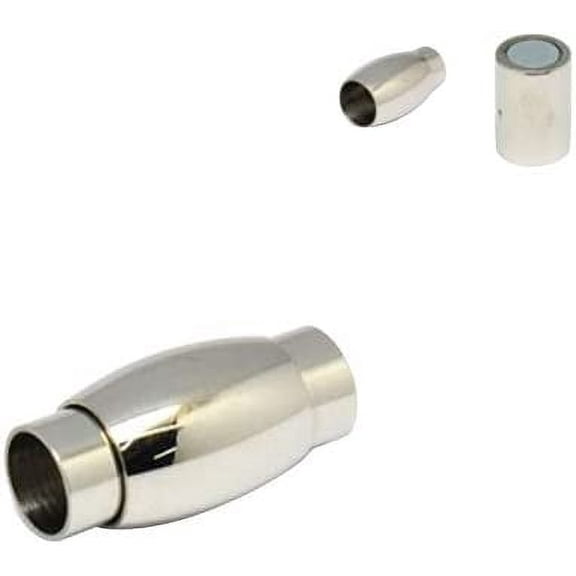 10sets 10 Sets Stainless Steel Screw Clasps Column with Barrel Buckle Leather Closure End Caps with Locking Mechanism for Bracelet Jewelry Making 20x10mm Hole 6mm