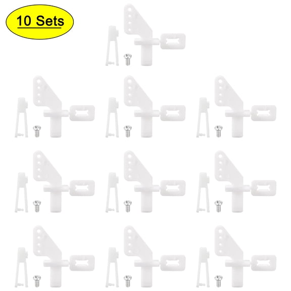 10sets 4-Hole Nylon Pin Control Horns and Clevis Kit Model Airplane Electric Aircraft RC Fixed-Wing DIY Parts