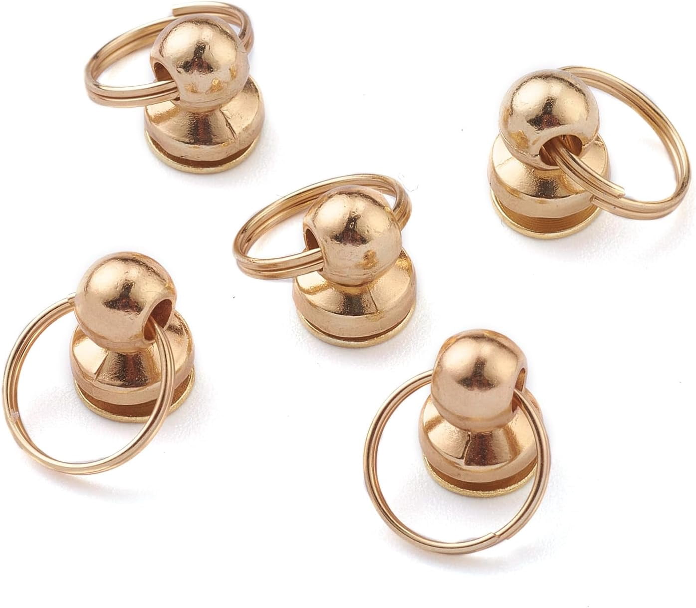 10sets Alloy Pull Ring Rivets Screw Back Studs with Split Rings for ...