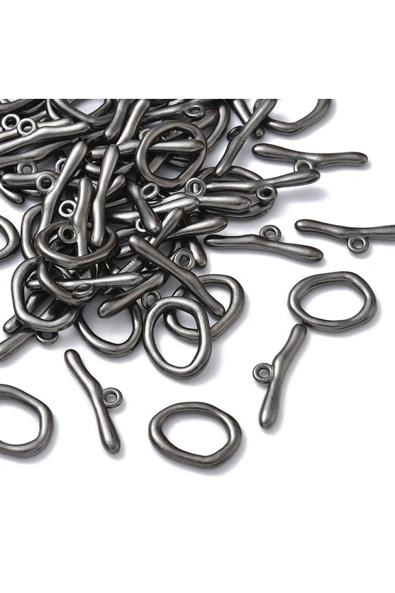 10sets Oval Gunmetal Toggle Clasp Alloy Toggle Clasps for Necklace Bracelet Jewelry Making Nickel Free