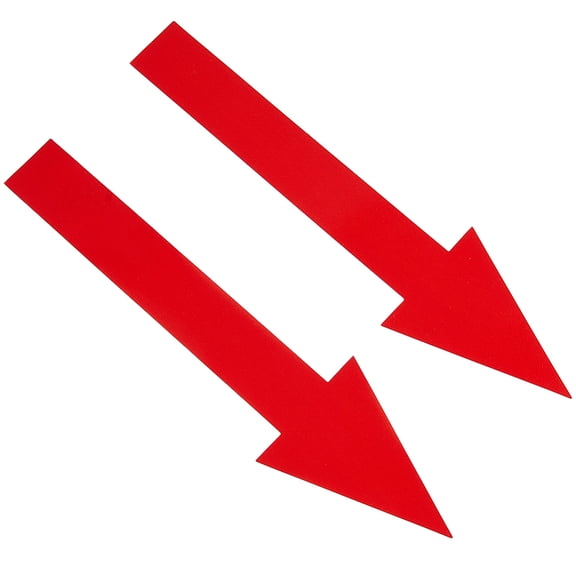 10sets PVC Self Adhesive Arrow Label Stickers Waterproof Directional Arrow Sign Decals for Floors Walls and Smooth Surfaces Red 50x199x0.2mm 2pcs/set