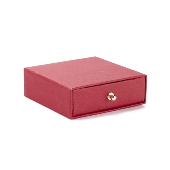 10sets Square Paper Drawer Jewelry set box with Brass Rivet for Earring Ring and Necklace Gifts Packaging Indian Red 9x9x3~3.2cm