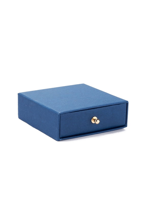 10sets Square Paper Drawer Jewelry set box with Brass Rivet for Earring Ring and Necklace Gifts Packaging Marine Blue 9x9x3~3.2cm