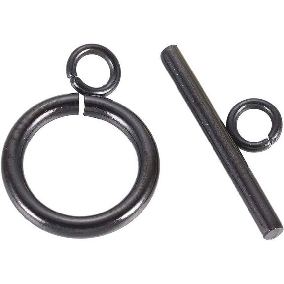 10sets Stainless Steel Toggle Clasps Gunmetal Ring Toggle Clasp for Necklace Bracelet Jewelry Making