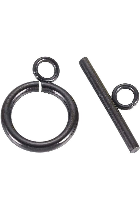 10sets Stainless Steel Toggle Clasps Gunmetal Ring Toggle Clasp for Necklace Bracelet Jewelry Making