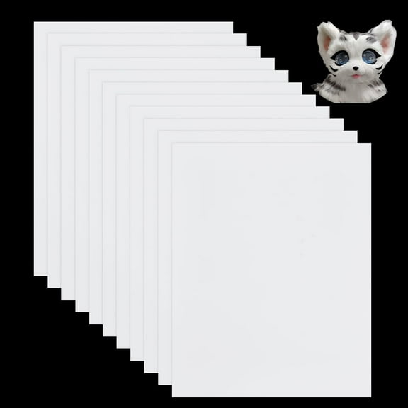 10sheets 10pcs PVC Sheets for Cosplay 11 x 8.66 Inch 0.23mm Thick Craft Sheet Moldable Plastic DIY Materials PVC Sheets for Furry Cosplay Fursuit Eyes Display Projects Handicrafts White