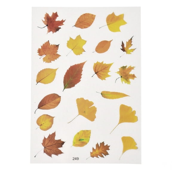10sheets Waterproof Plastic Self Adhesive Stickers Plant Pattern Leaf Pattern 15x10.5x0.01cm