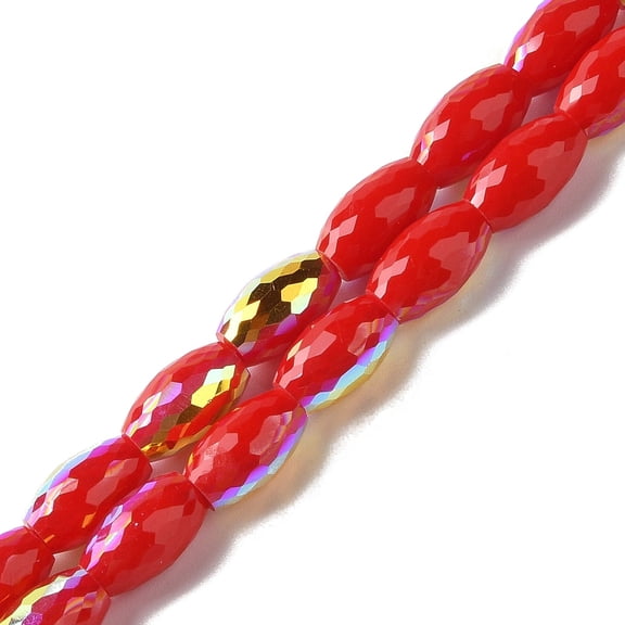 10strands AB Color Plated Electroplate Beads Strands Faceted Oval FireBrick 10x6mm Hole: 1.2mm about 60pcs/strand 24.02''(61cm)