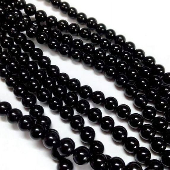 10strands Black Onyx Beads Strands Grade AB Round Dyed & Heated Black 8mm Hole: 1mm about 46~48pcs/strand 15 inch
