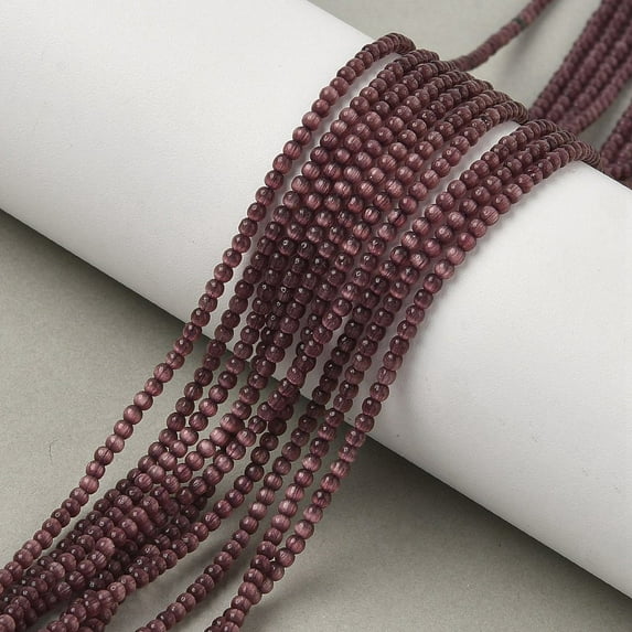10strands Cat Eye Beads Strands Round Dark Red 2mm Hole: 0.7mm about 157pcs/strand 14.17~14.57 inch(36~37cm)