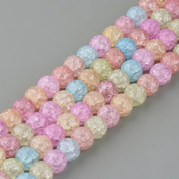 10strands Crackle Quartz Beads Strands Round Dyed Colorful 6mm Hole: 1mm about 69pcs/strand 15~15.3 inch