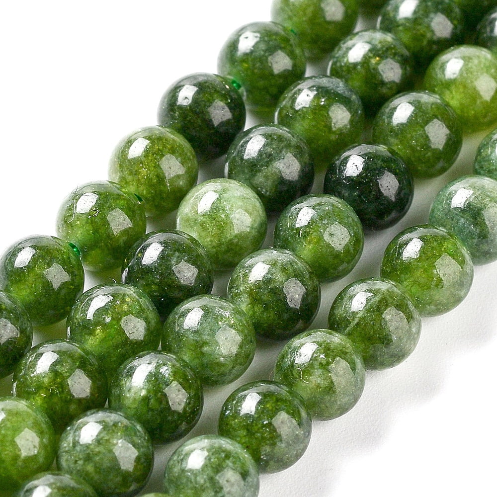 10strands Dyed Natural Malaysia Jade Beads Strands Round Green 10mm Hole: 1.2mm about 19pcs/strand 7.09 inch(18cm)