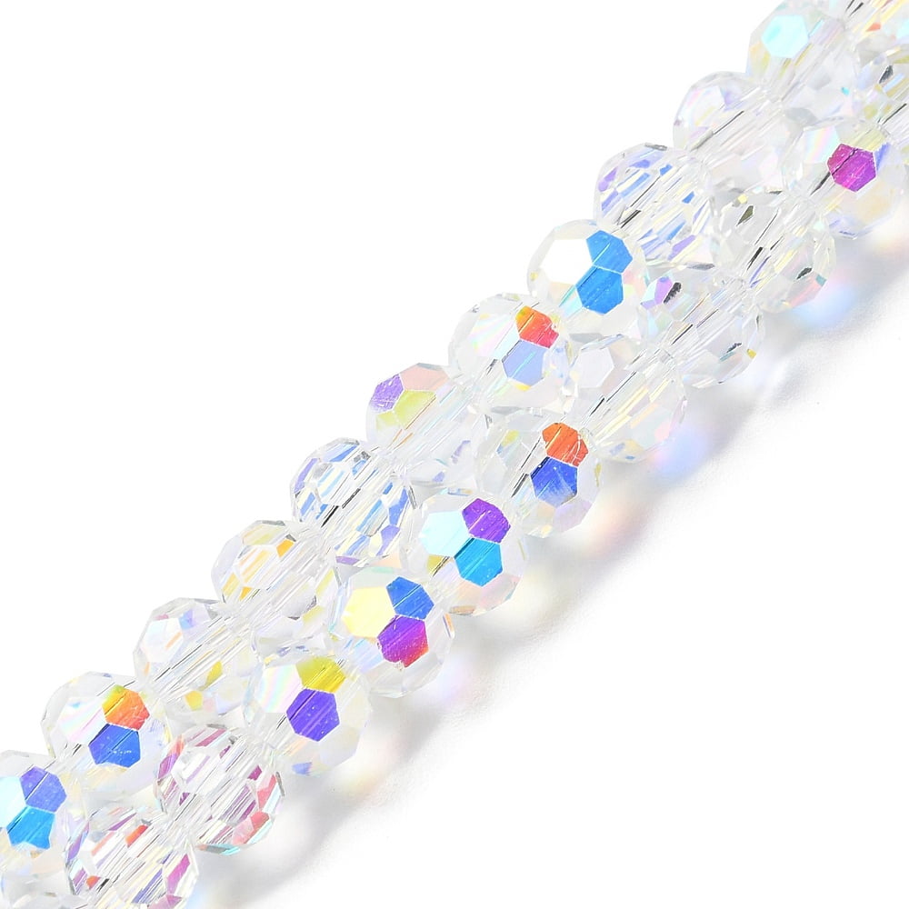 10strands Electroplate Glass Beads Strands AB color Faceted Rondelle Clear AB 8x7.3mm Hole: 1.4mm about 70pcs/strand 20.28''(51.5cm)