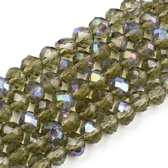 10strands Electroplate Glass Beads Strands,Rondelle Olive 3.5~3.8x3mm Hole: 0.4mm about 105~110pcs/strand 29~31cm