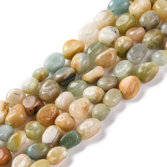 10strands Flower Amazonite Beads Strands Nuggets Tumbled Stone 7~12x6~8x5~7mm Hole: 1mm about 43~44pcs/strand 15.47~15.63''(39.3~39.7cm)