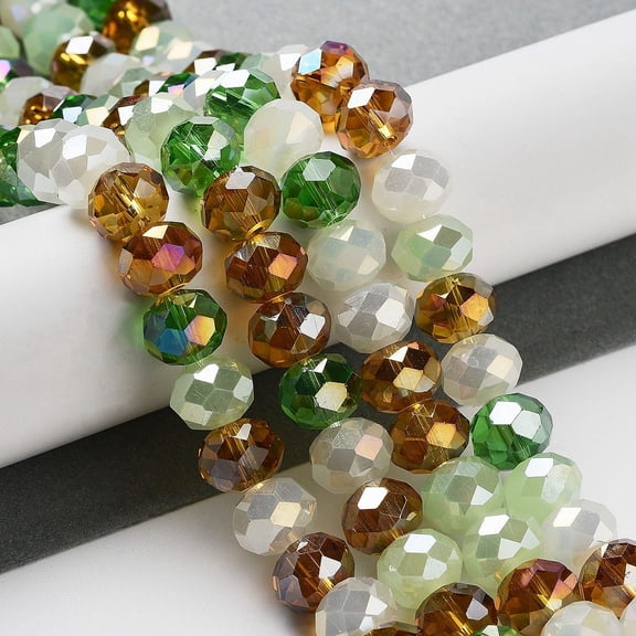 10strands Glass Beads Strands Faceted Rondelle Dark Sea Green 10x8mm Hole: 1mm about 63~65pcs/strand 19.2~20 inch(48~50cm)
