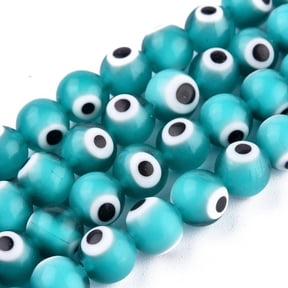 10strands Handmade Lampwork Round Bead Strands Turquoise 8mm Hole: 1mm about 49pcs/strand 14.17 inch