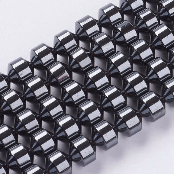 10strands Hematite Beads with Black 6x6mm Hole: 1mm about 61~63pcs/strand 15.5inch