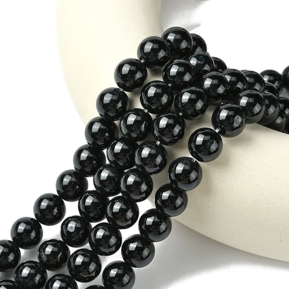 10strands Natural Black Onyx Round Beads Strand Dyed Black 12mm Hole: 1mm about 32pcs/strand 15.74 inch