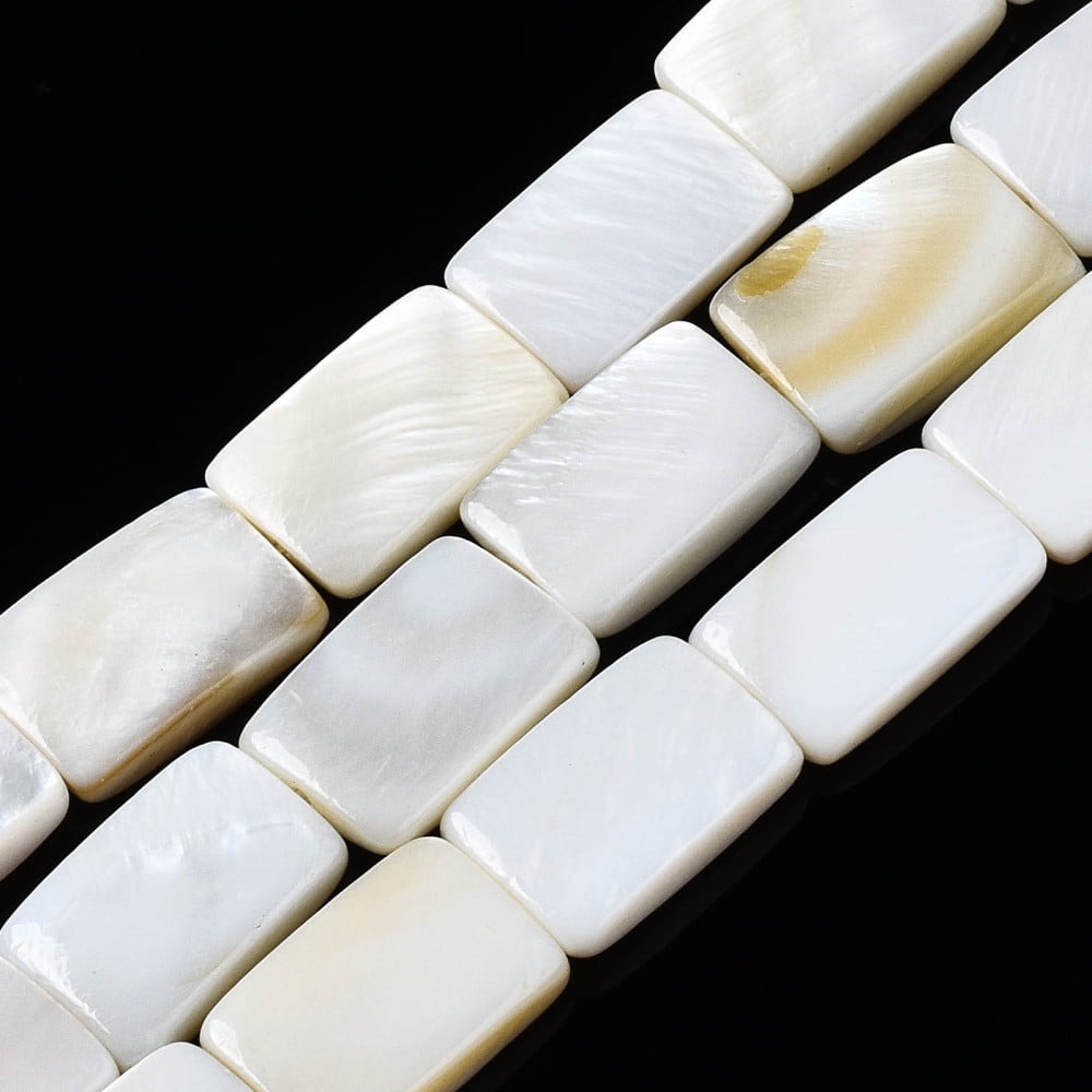 10strands Natural Freshwater Shell Beads Strands Rectangle Seashell ...