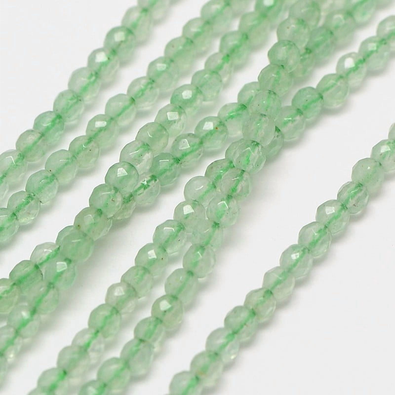 10strands Natural Green Aventurinee Beads Strands Faceted Round 3mm Hole: 0.8mm