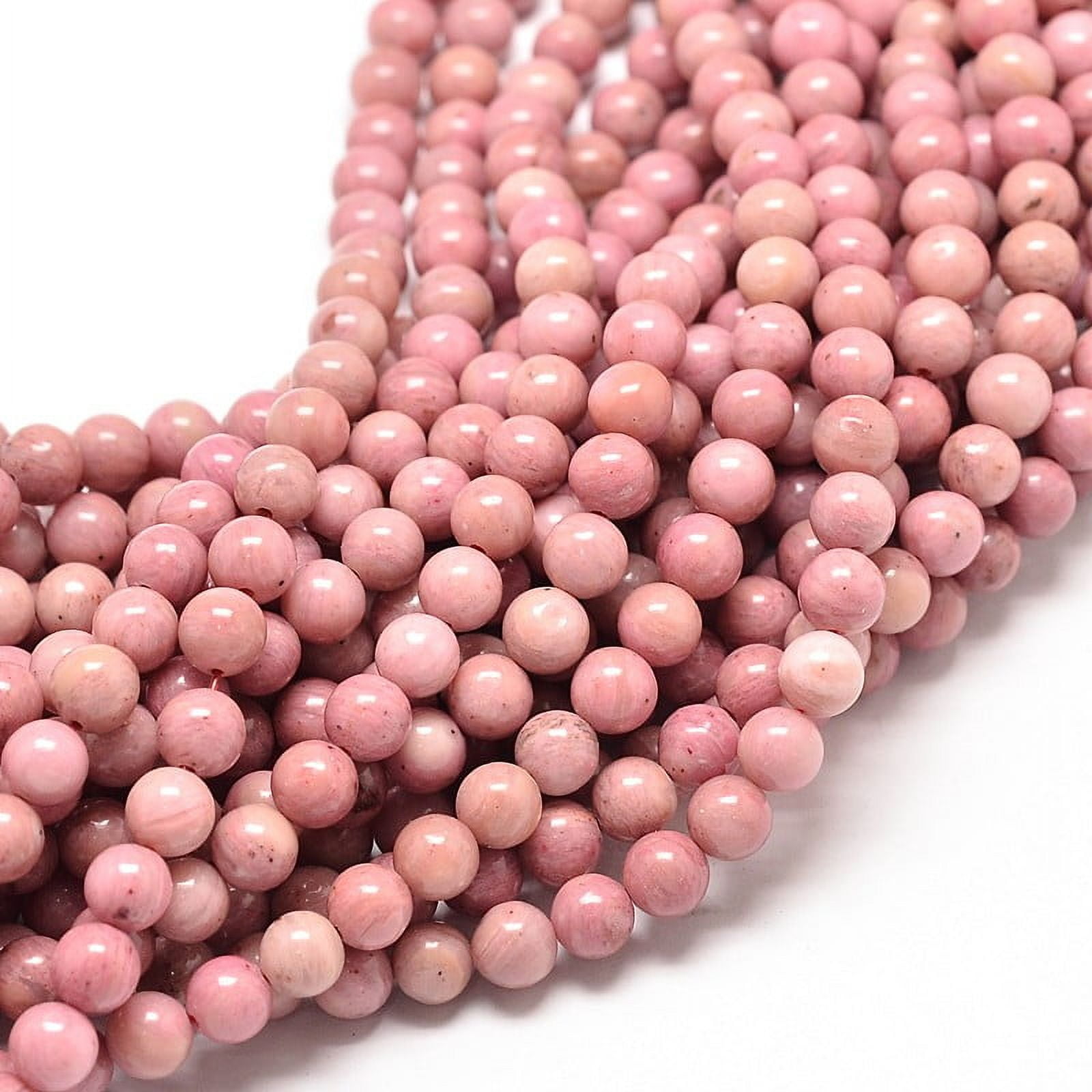 10strands Natural Rhodonite Round Bead Strands 6mm Hole: 1mm about 58~65pcs/strand 15 inch