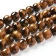 thumbnail image 1 of 10strands Natural Tiger Eye Beads Strands Grade A Round 6mm Hole: 1mm about 60~62pcs/strand 15 inch, 1 of 3