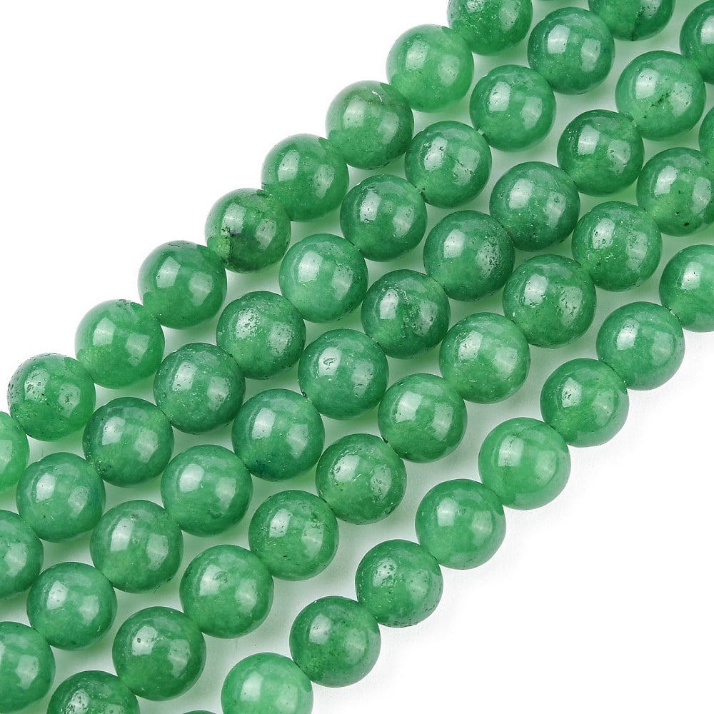 10strands Natural White Jade Bead Strands Dyed Round Medium Sea Green 8mm Hole: 1mm about 48pcs/strand 14.9 inch