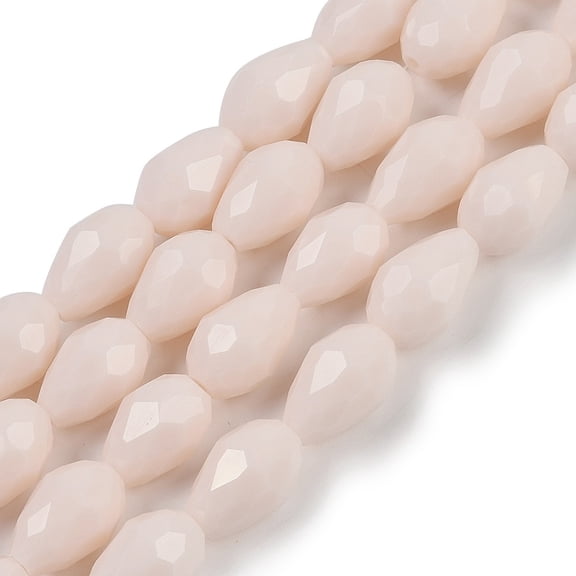 10strands Opaque Solid color Beads Strands Faceted Teardrop Old Lace 15x10mm Hole: 1.6mm about 46~48pcs/strand 27.95 inch(71cm)