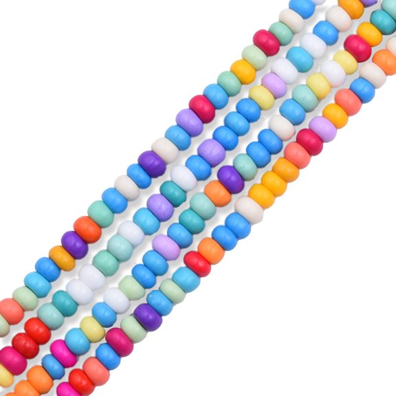 10strands Opaque Spray Painted Glass Bead Strands Flat Round Mixed color 4~4.5x2.5~3mm Hole: 1mm about 142~149pcs/strand 15.16 inch~16.14 inch(38.5~41cm)