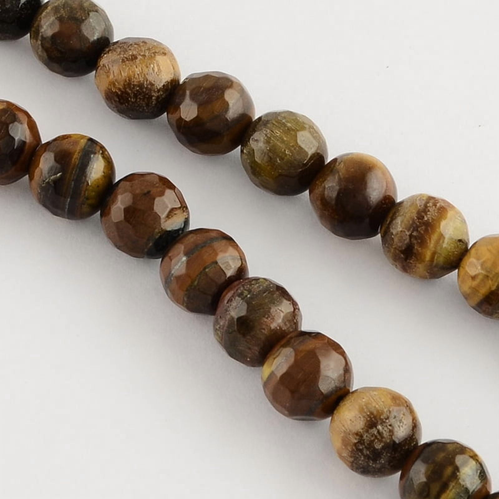 10strands Tiger Eye Round Bead Strands Faceted 4mm Hole: 1mm about 100pcs/strand 14.9 inch
